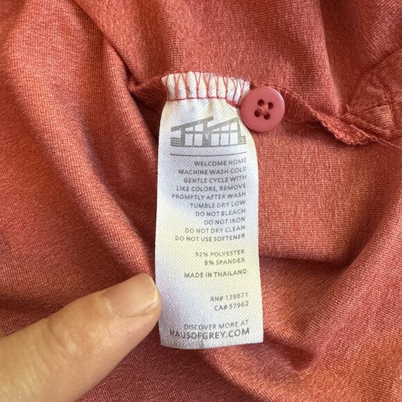 Matte Grey Hous of Grey Polo Shirt Mens XL Red Short Sleeve Active Golf - Picture 7 of 8